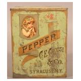 Early Tin General Store Pepper Bin