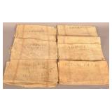 6 Antique Stenciled Lancaster County Feed Bags