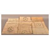 8 Antique Stenciled Cloth Feed Bags