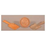 2 Antique Butter Paddles and Butter Print