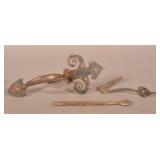 Set of 3 Wrought Iron Thumb Latch, Bar & Keeper