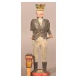 Antique Carved Bottle Stopper & Folk Art Man