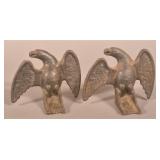 2 Antique Cast Iron Patriotic American Snow Eagles