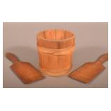 Great Antique Butter Paddles & Later Wood Bucket
