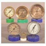 6 Vintage Test Gauges
