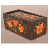 Exuberantly Paint-Decorated PA Slide Lid Candle Bo