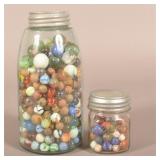 Root Mason & Kerr Storage Jars Filled w/ Marbles