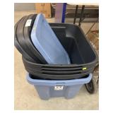 (6) Storage Totes with 5 Lids