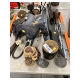 Cast Iron Items - Horse, Plaques, etc.