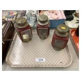 3 Tin Candle Lanterns