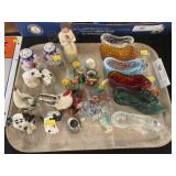 Art Glass Shoes and Porcelain Figurines