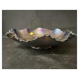 Fenton Peacock and Grape Carnival Glass Bowl