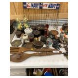 Display Rack, Ceramic Foo Dogs,