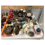 Various Cast Iron Items, Clocks,