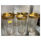 (7) Gold Banded Tumblers