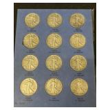 (12) Walking Liberty Silver Half Dollars