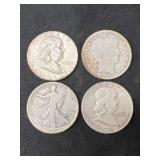 (4) U.S. Silver Half Dollars