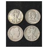 (4) U.S. Silver Half Dollars