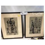 (2) Constantine Kermes Block Prints