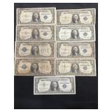 (9) $1 Silver Certificates