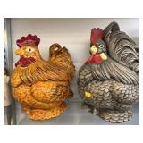 (2) Ceramic Chicken Form Cookie Jars