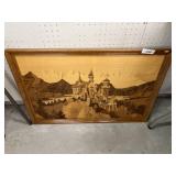 Unusual Inlaid Wood Framed Plaque