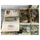 Foreign Coins with First Day Cover and Stamps