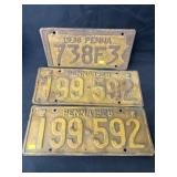 (3) PA License Plates