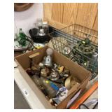 Vtg. 1 Man Saw, Ice Tongs, Glass Bottles,