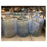 (3) 5 Gallon Glass Water Bottles
