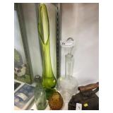 Art Glass Vase, Decanter Bottle, Brewery Bottle
