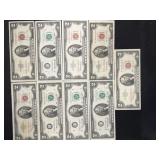 (9) $2 Bills