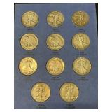 (11) Walking Liberty Silver Half Dollars