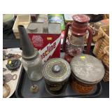 Advertising Tins, Lantern and Fuel Can