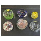 (6) Art Glass Paperweights
