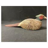 Unsigned Carved Wood Pheasant