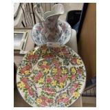 Porcelain Pitcher and Bowl with Compote