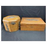 Oak Cigar and Collar Boxes
