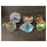 (6) Art Glass Paperweights