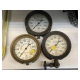 (3) Vintage Pressure Gauges