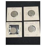 (4) Shield Nickels