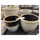(4) Stoneware Storage Crocks