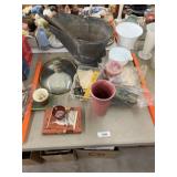 Coal Scuttle, Framed Photo, Early Shoe Buckle,