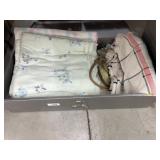 Metal Trunk & Vtg. Blankets