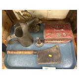 Meat Cleaver, Tobacco Tin, Door Stop