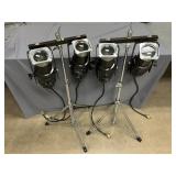 (4) Ellipsoidal Spotlights on Stands w/ Gels