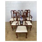 (6) Mahogany Upholstered Seat Dining Chairs