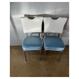 (2) Mid Century Chrome Chairs w/ Vinyl Upholstered