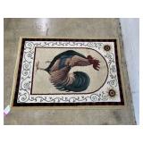 Rooster Decorated Small Throw Rug