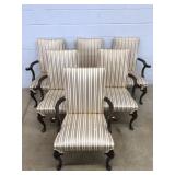 (6) Queen Anne Style Upholstered Arm Chairs